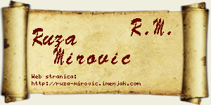 Ruža Mirović vizit kartica